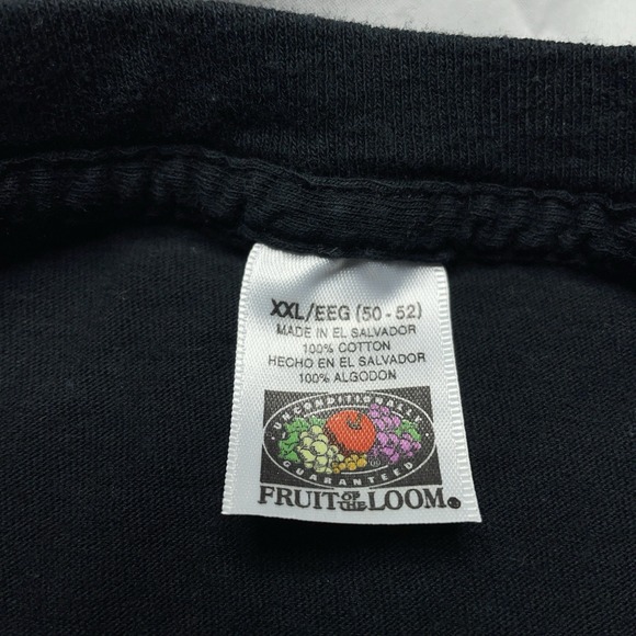 Vintage Y2k Fruit Of The Loom Black Pocket T Shirt Mens XXL Blank Basic Box Tee - Picture 5 of 13